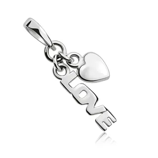 Šperky Eshop - Prívesok zo striebra 925 - LOVE so srdiečkom Z3.20