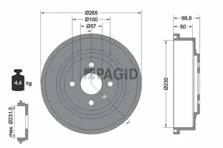 PAGID Brzdový bubon 61315N